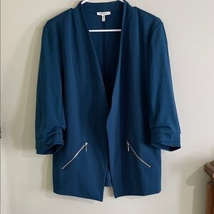 Maurices Teal Blazer with Zipper Accents